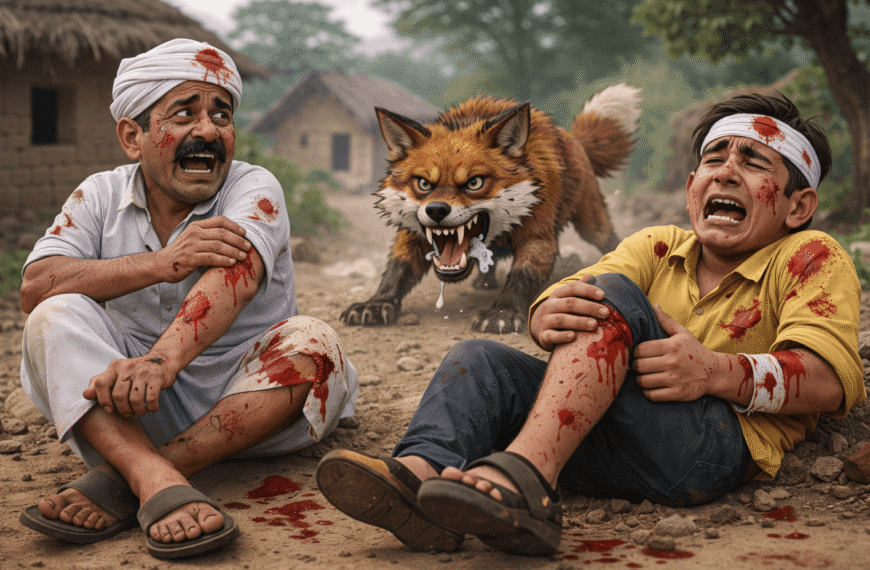 पिसाळलेल्या कोल्हयाच्या हल्ल्यात तिघे जखमी